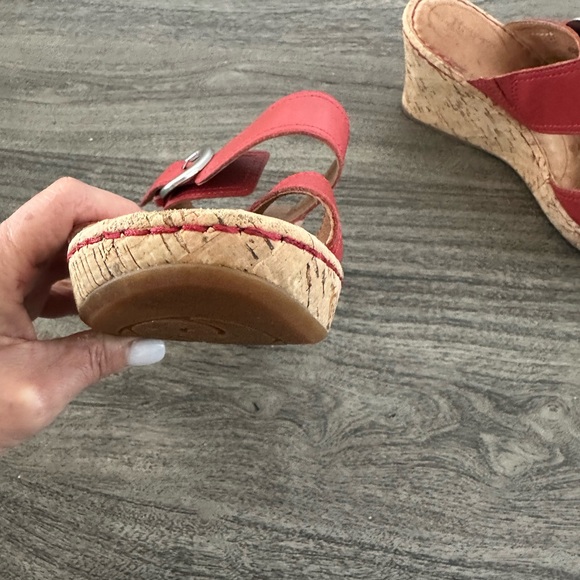 Born Red Leather Women's Sandals - Picture 6 of 8